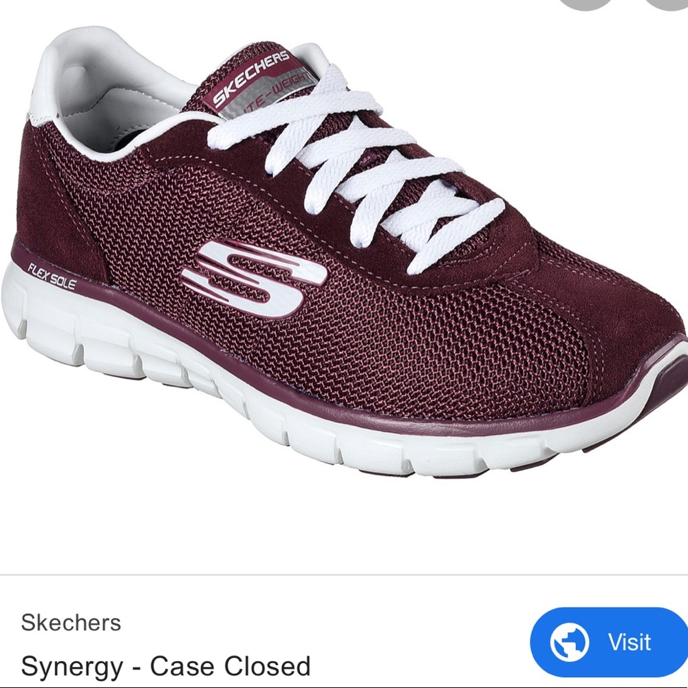 Skechers Synergy Case Closed Sneakers Wine NWT